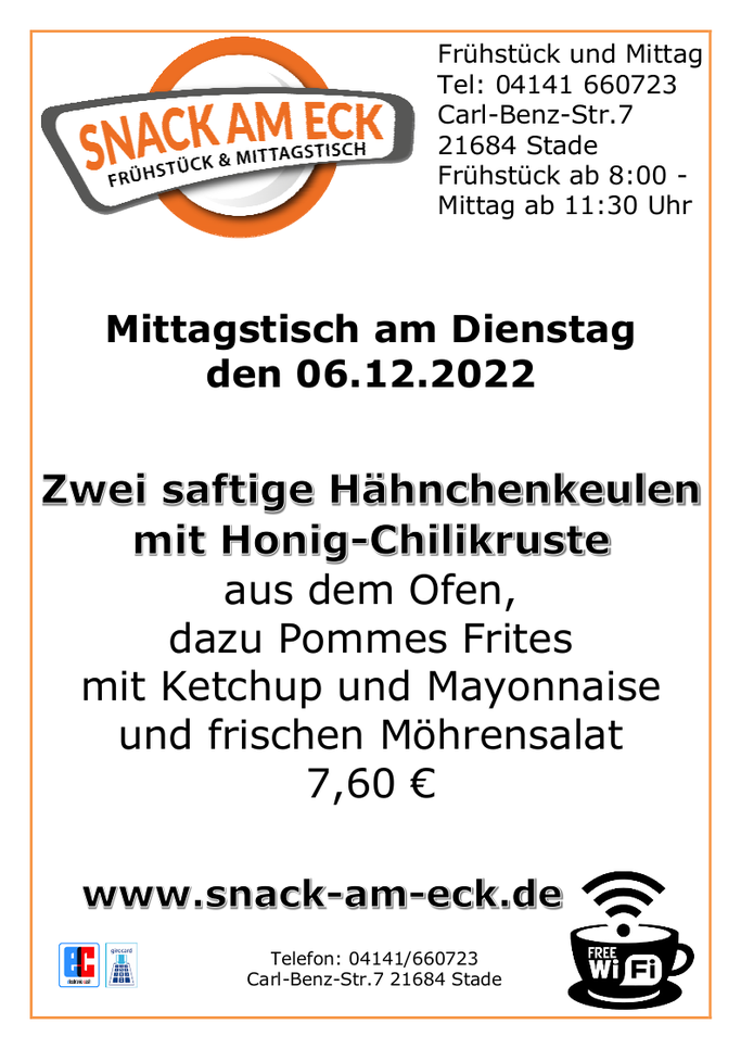 Mittagstisch am Dienstag den 06.12.2022