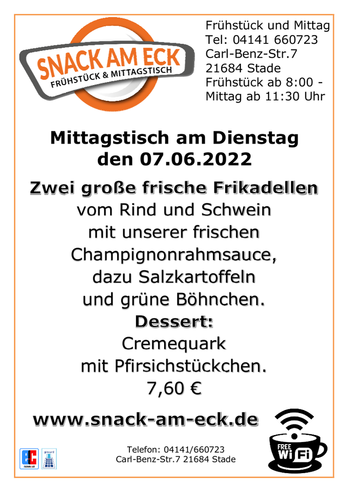 Mitttagstisch am Dienstag den 07.06.2022