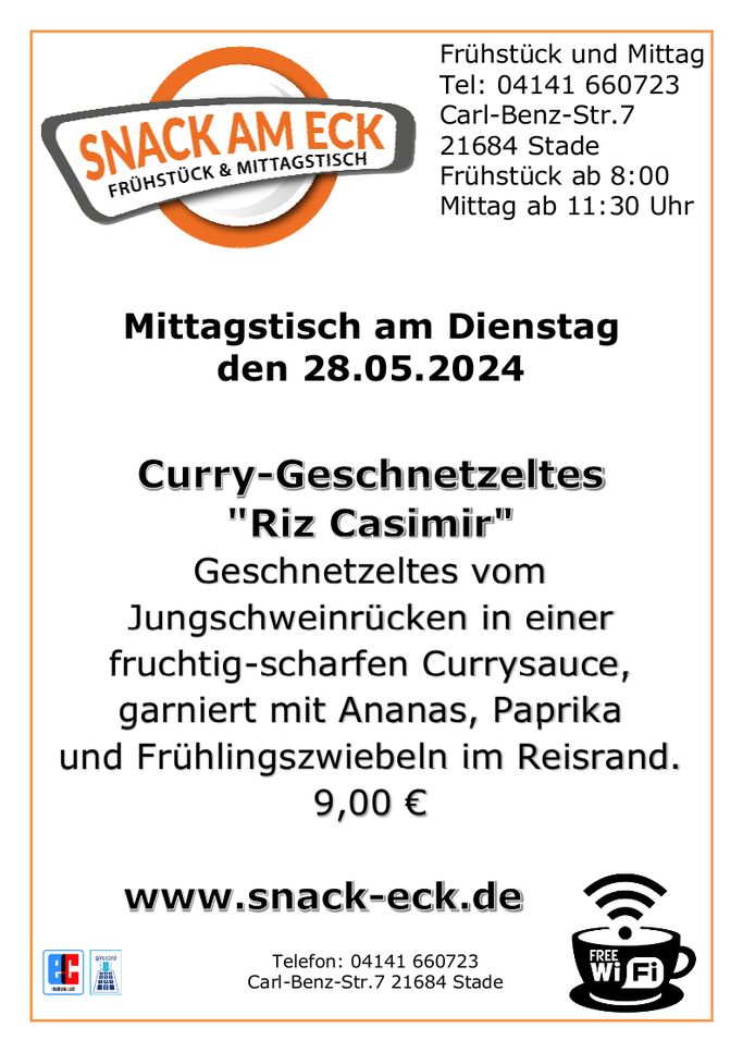 Mittagstisch am Dienstag den 28.05.2024