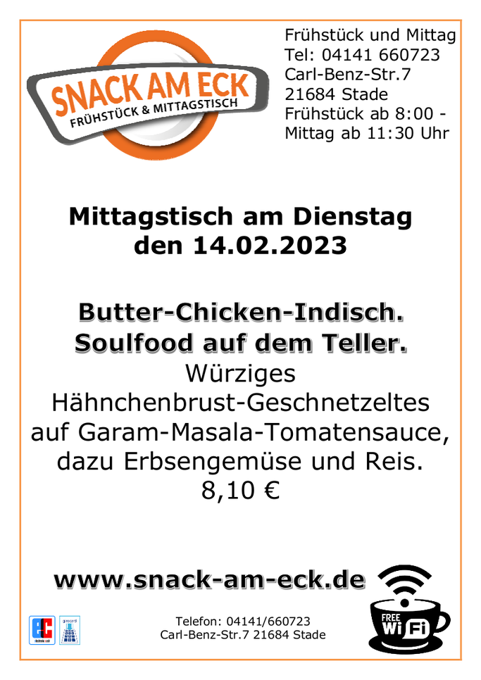 Mittagstisch am Dienstag, den 14.02.2023.