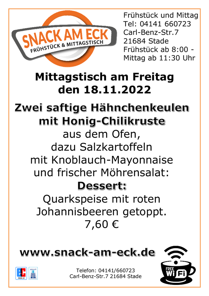 Mittagstisch am Freitag den 18.11.2022
