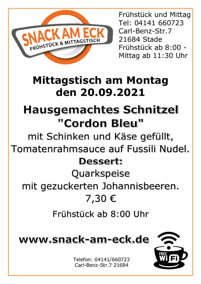 Mittagstisch am Montag den 20.09.2021: 