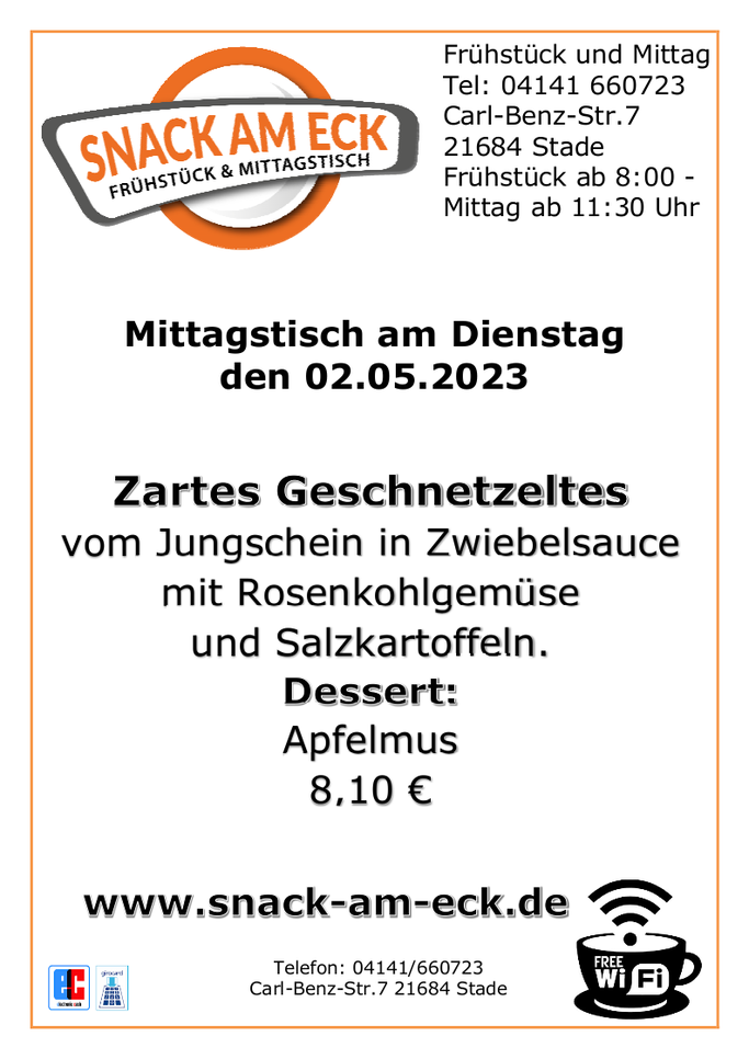 Mittagstisch am Dienstag den 02.05.2023
