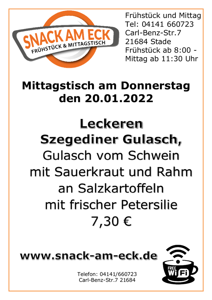 Mittagstisch am Donnerstag den 20.01.2022: 