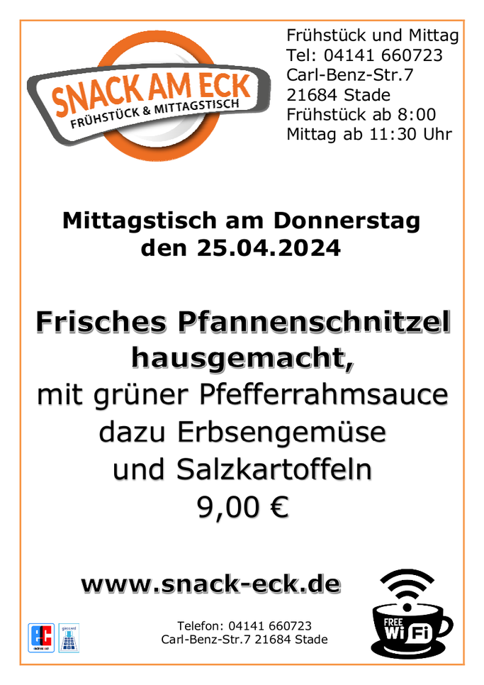 Mittagstisch am Donnerstag den 25.04.2024