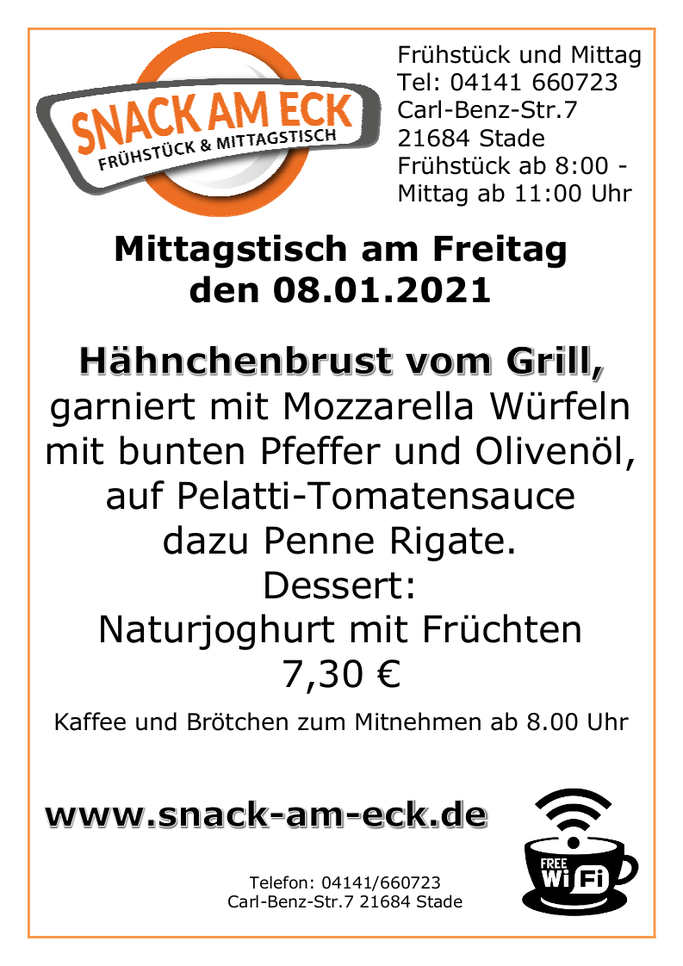 Mittagstisch am Freitag den 08.01.2021