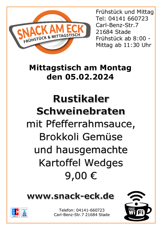 Mittagstisch am Montag den 05.02.2024