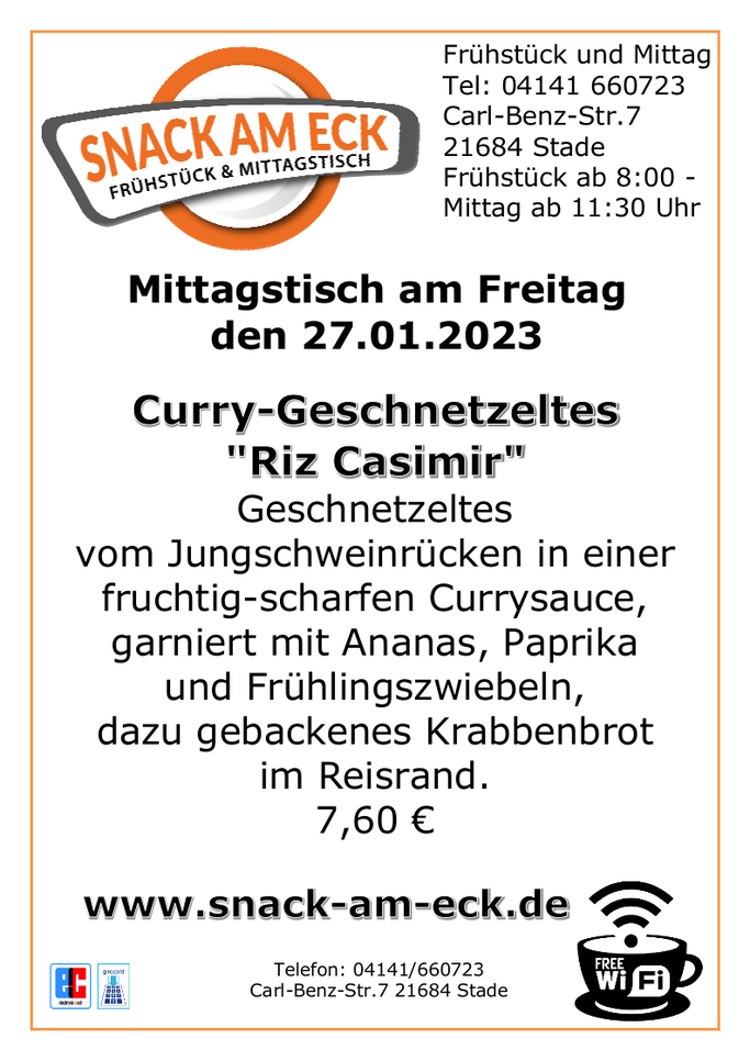 Mittagstisch am Freitag den 27.01.2023