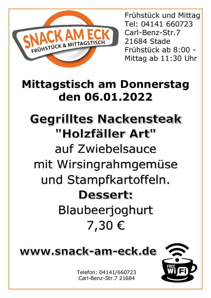 Mittagstisch am Donnerstag den 06.01.2022