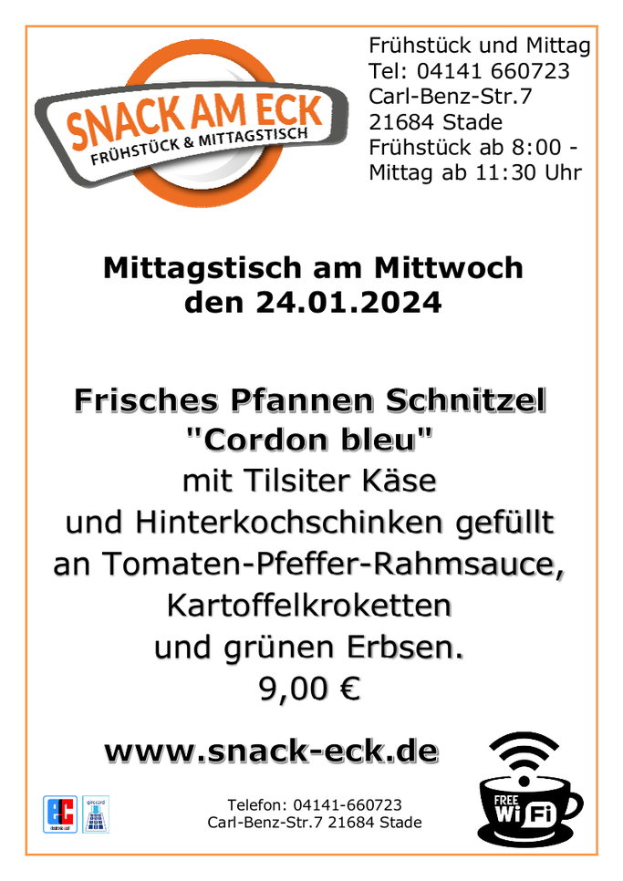 Mittagstisch am Mittwoch den 24.01.2024