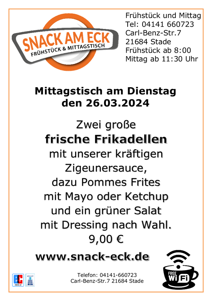 Mittagstisch am Dienstag den 26.03.2024
