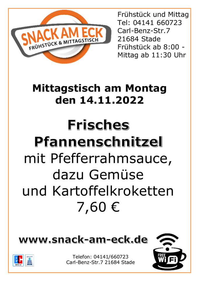 Mittagstisch am Montag den 14.11.2022