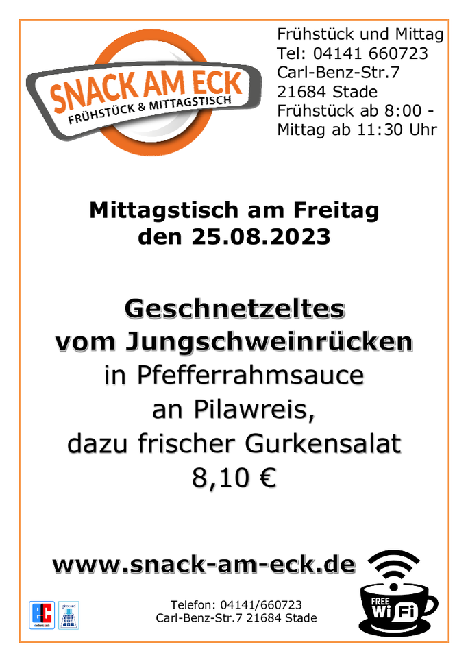 Mittagstisch am Freitag den 25.08.2023