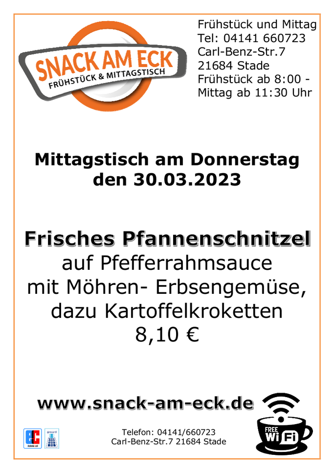 Mittagstisch am Donnerstag den 30.03.2023