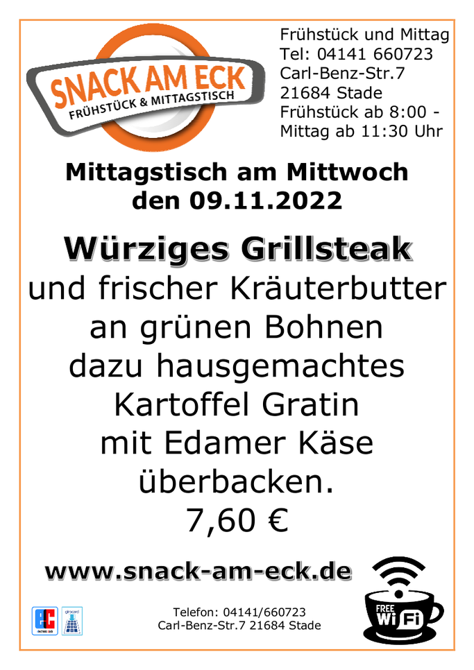 Mittagstisch am Mittwoch den 09.11.2022