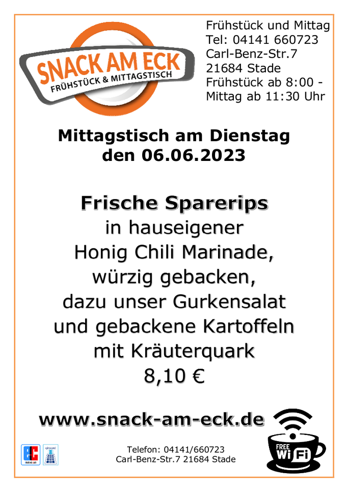 Mittagstisch am Dienstag den 06.06.2023