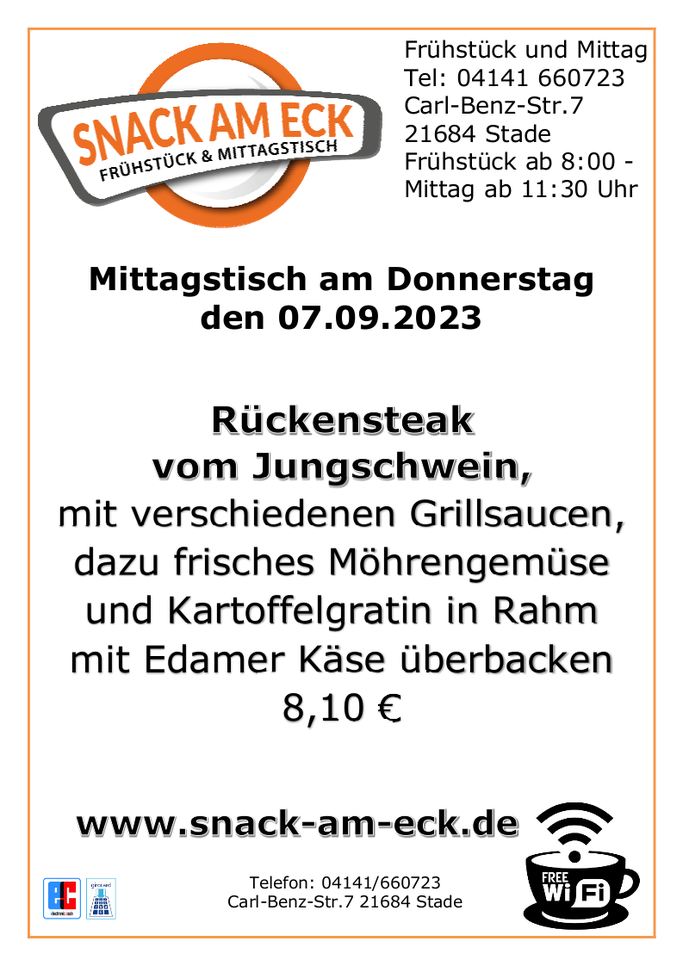 Mittagstisch am Donnerstag den 07.09.2023