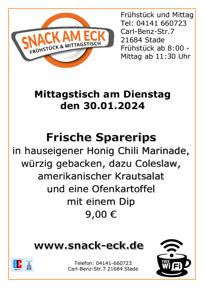 Mittagstisch am Dienstag den 29.01.2024