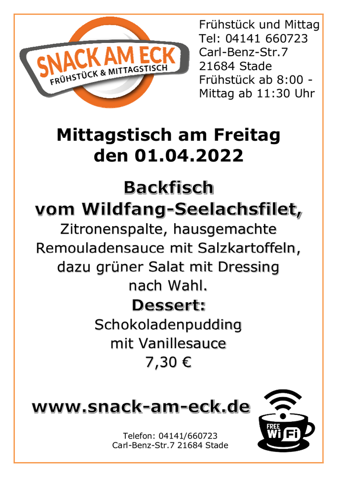 Mittagstisch am Freitag den 01.04.2022