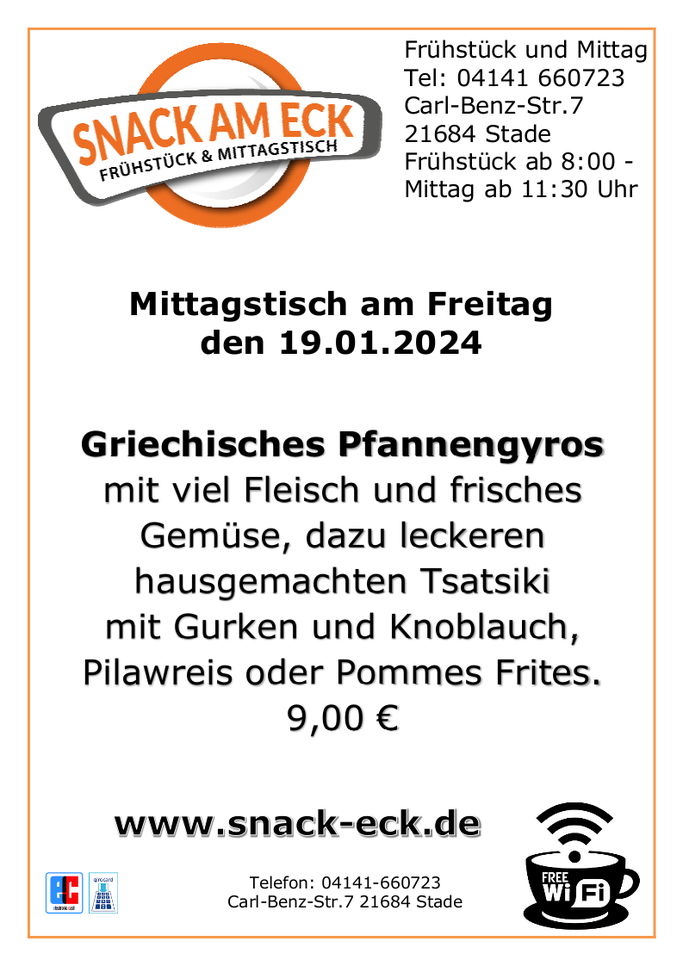 Mittagstisch am Freitag den 19.01.2024