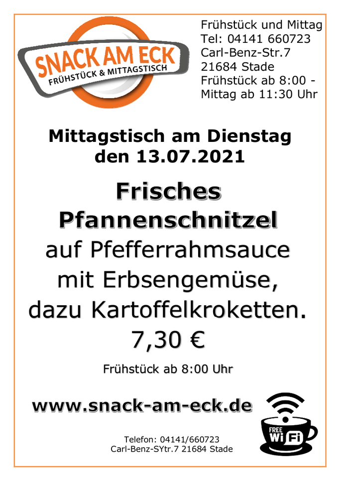 Mittagstisch am Dienstag den 13.07.2021