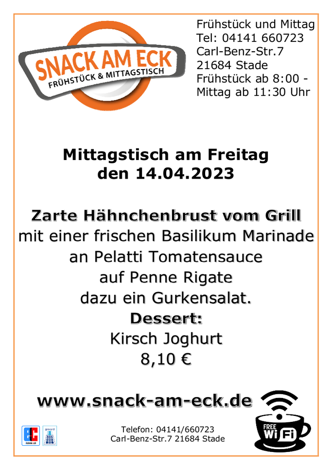 Mittagstisch am Freitag den 14.04.20232