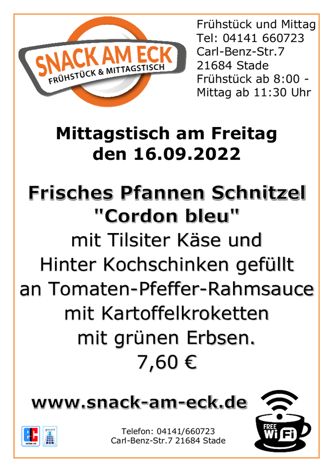 Mittagstisch am Freitag den 16.09.2022