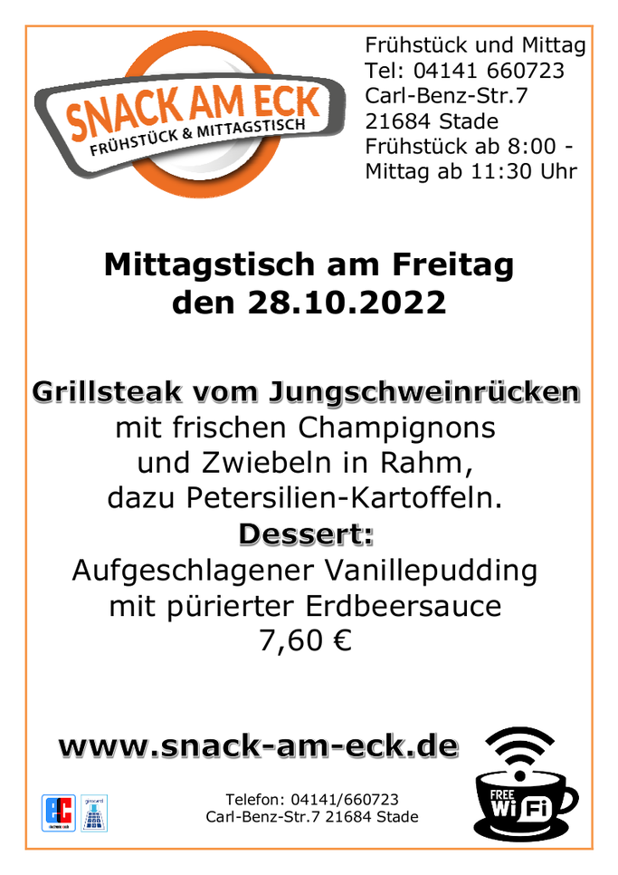 Mittagstisch am Freitag den 28.10.2022