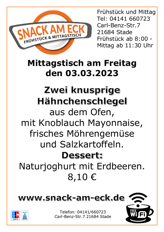 Mittagstisch am Freitag den 03.03.2023