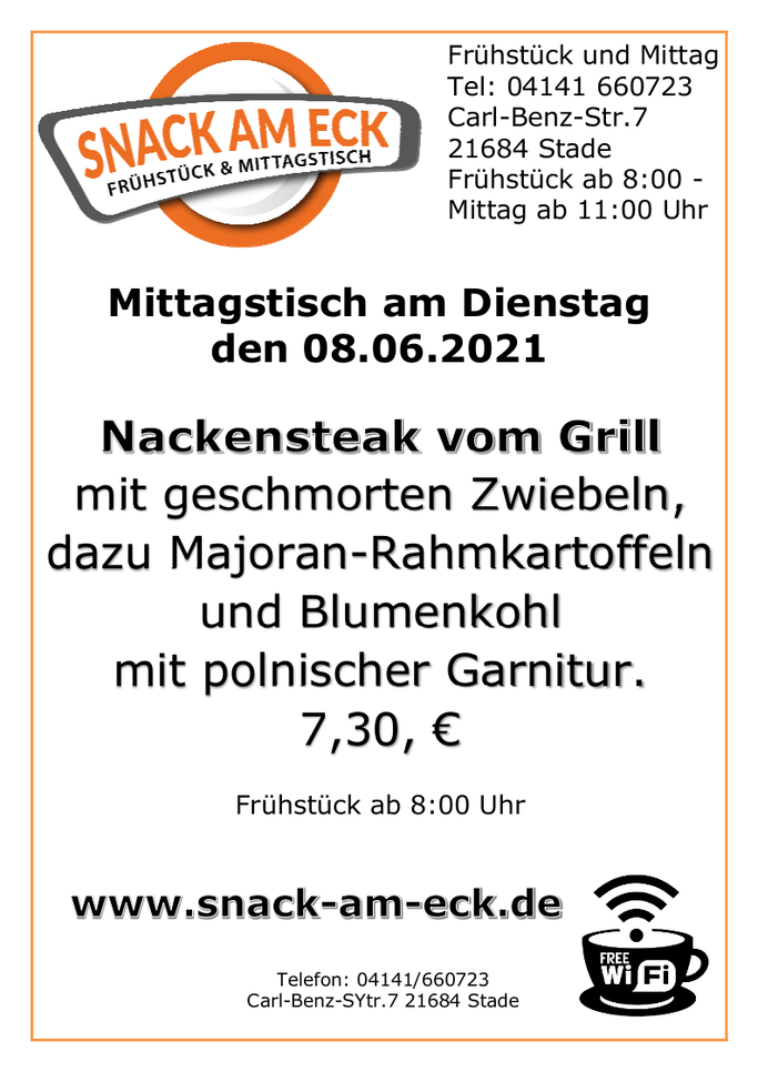 Mittagstisch am Dienstag den 08.06.2021: 