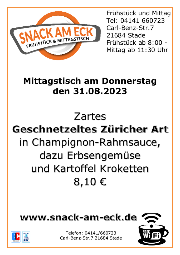 Mittagstisch am Donnerstag den 31.08.2023