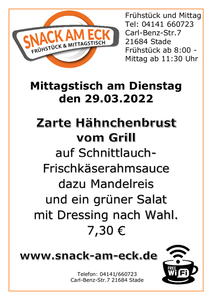 Mittagstisch am Dienstag den 29.03.2022