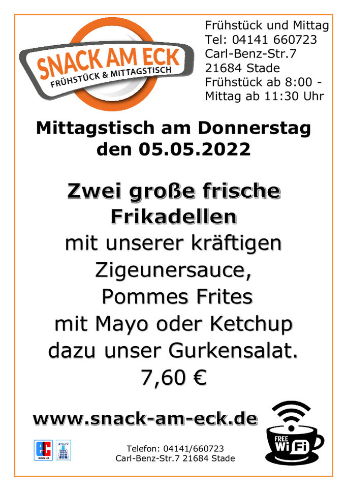Mittagstisch am Mittwoch den 05.05.2022