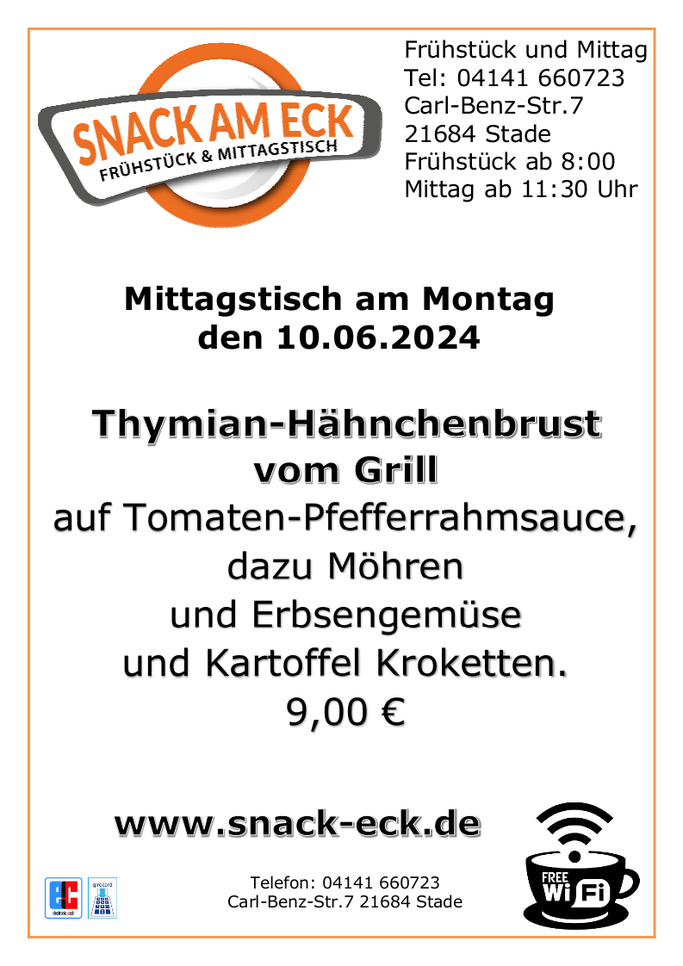 Mittagstisch am Montag den 10.06.2024