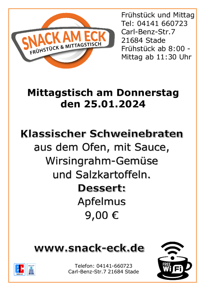 Mittagstisch am Donnerstag den 25.01.2024