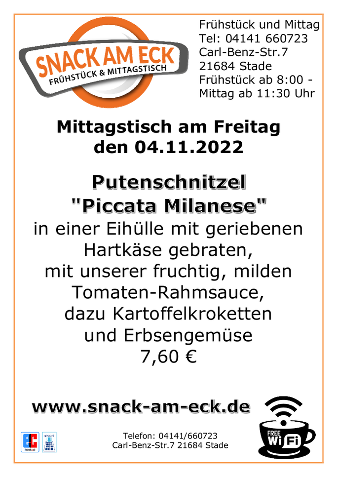 Mittagstisch am Freitag den 04.11.2022