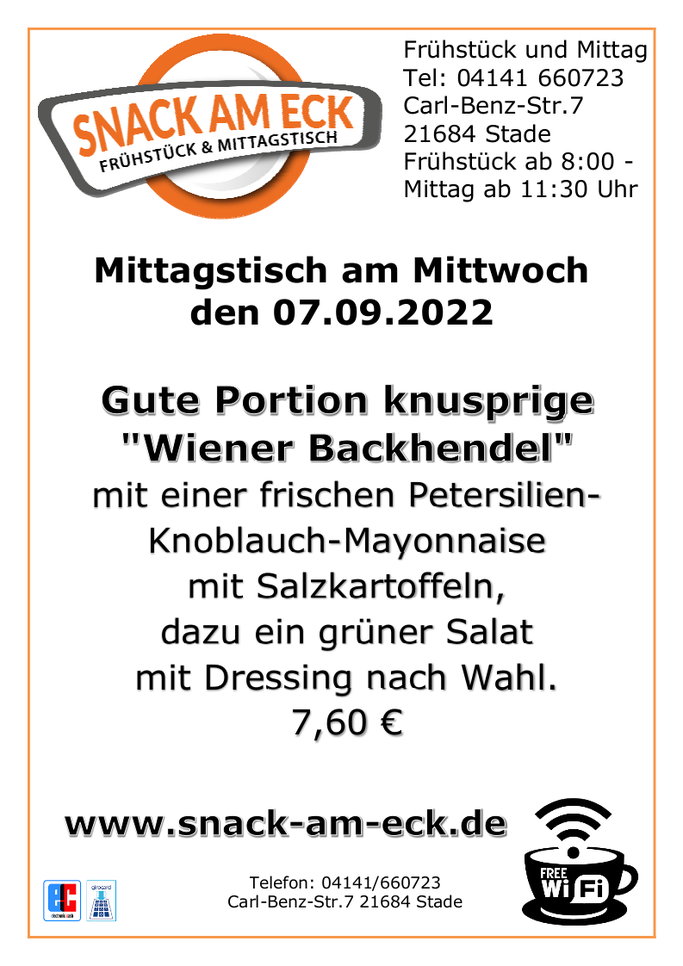 Mittagstsich am Mittwoch den 07.09.2022