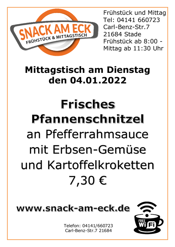 Mittagstisch am Dienstag den 04.01.2021: 