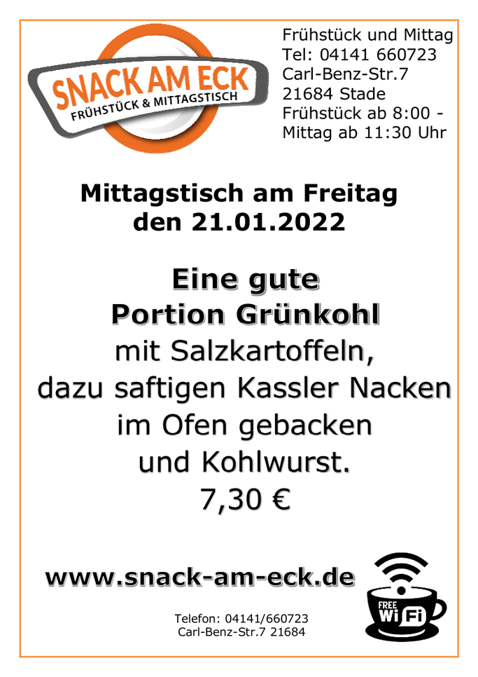Mittagstisch am Freitag den 21.01.2022: 