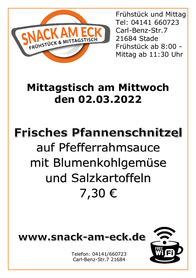Mittagstisch am Mittwoch den 02.03.2022: 