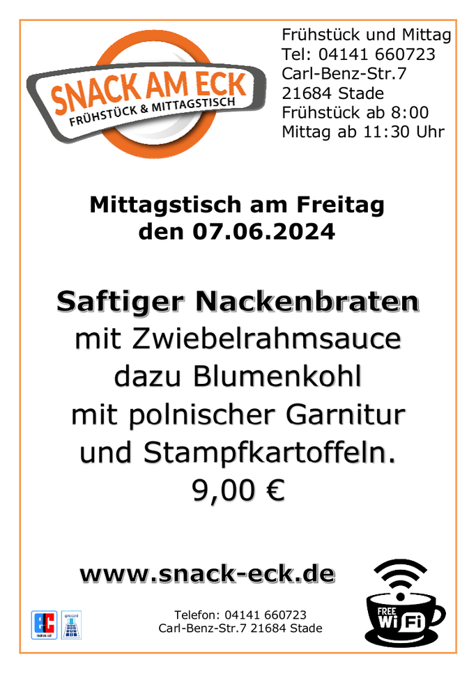 Mittagstisch am Freitag den 07.06.2024