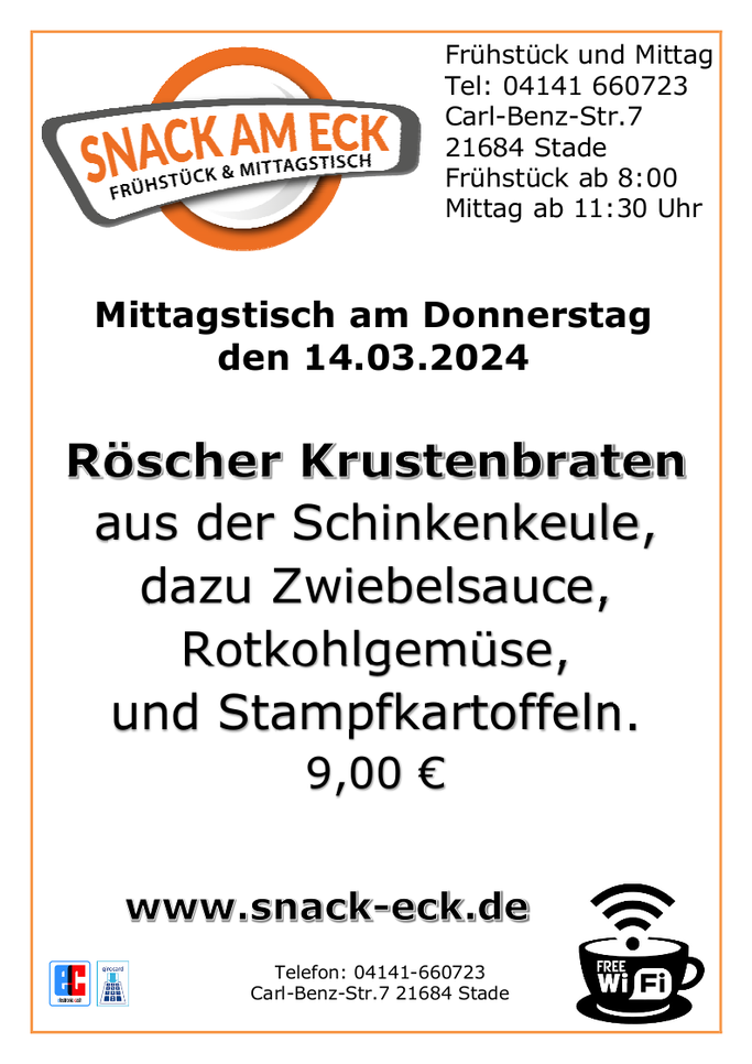 Mittagstisch am Donnerstag den 14.03.2024