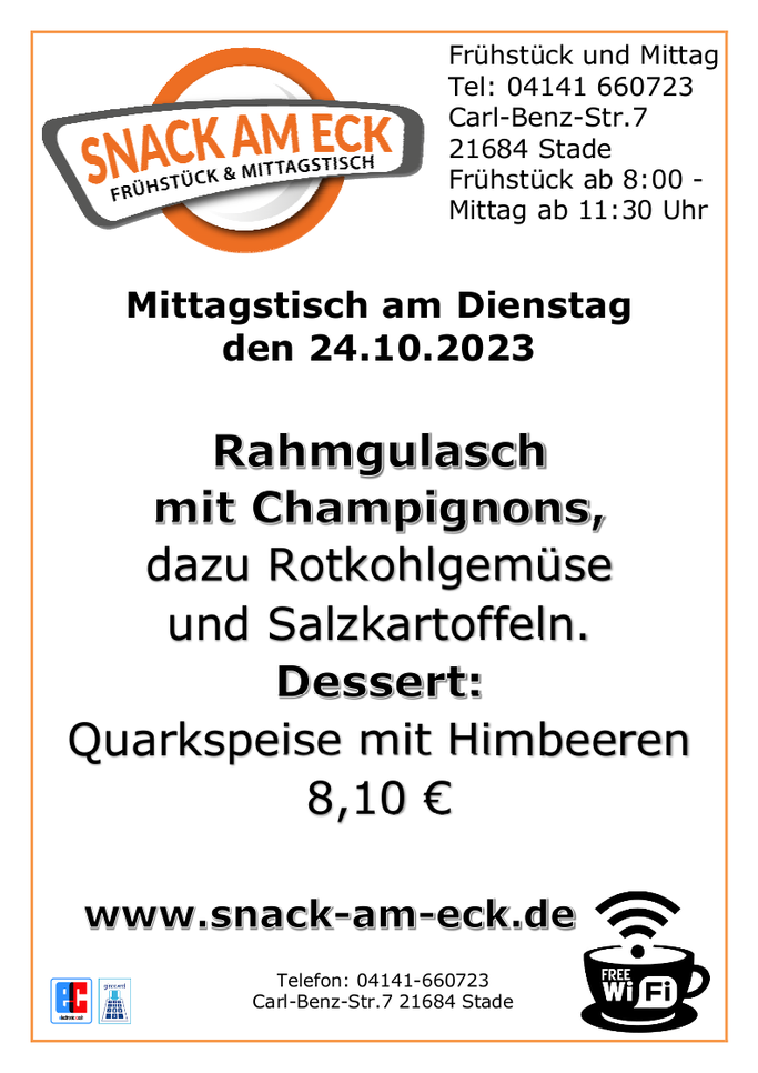 Mikttagstisch am Dienstag den 24.10.2023