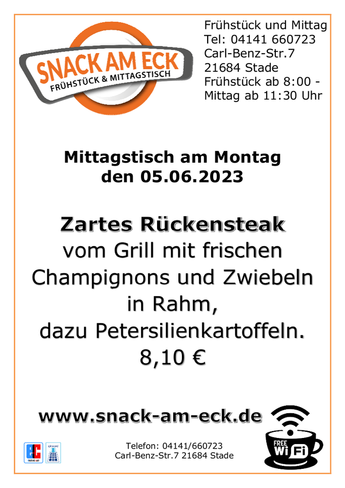 Mittagstisch am Montag den 05.06.2023