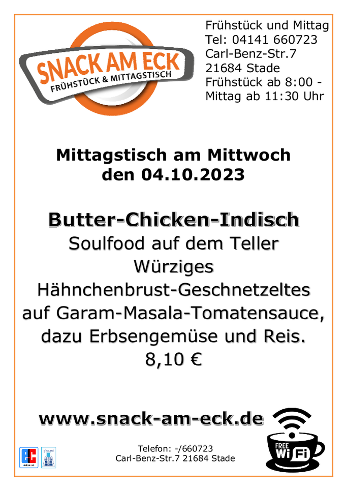 Mittagstisch am Mittwoch den 04.10.2023