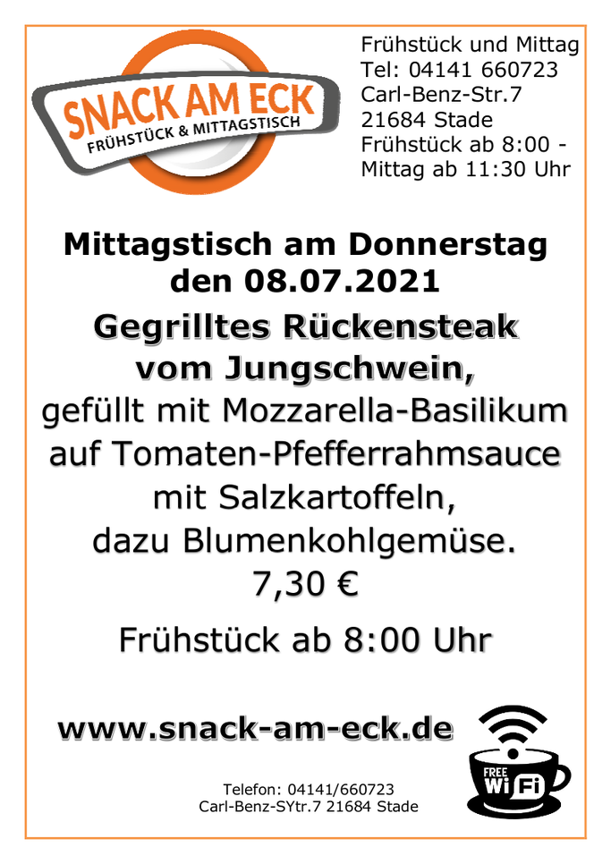 Mittagstisch am Donnerstag den 08.07.2021: 