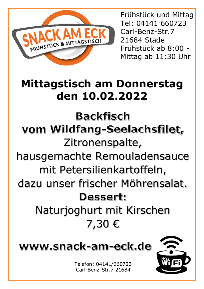 Mittagstisch am Donnerstag den 10.02.2022