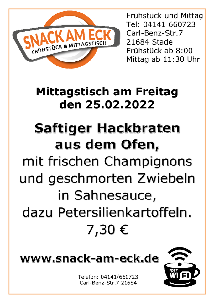Mittagstisch am Freitag den 25.02.2022