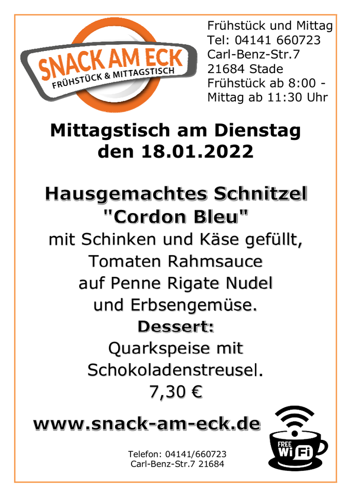 Mittagstisch am Dienstag den 18.01.2022