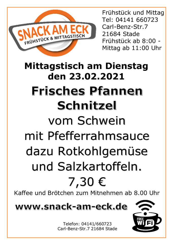Mittagstisch am Dienstag den 23.02.2021: 